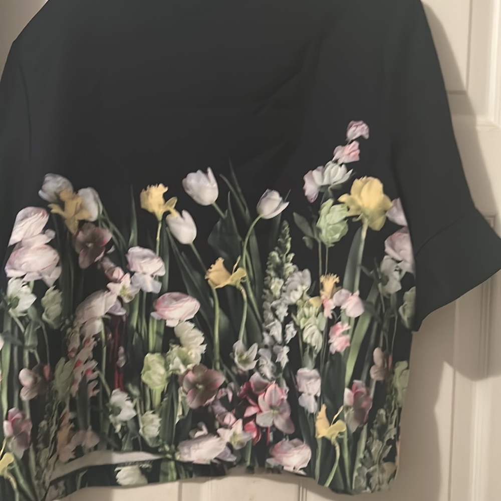 Floral Crop Top with Petal sleeves. - Picture 6 of 7